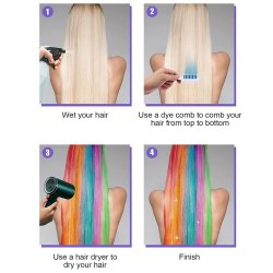 ⭐ Set x6 Peine De Tiza Para Cabello Tinte Temporal Brillante