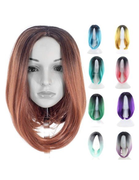 ⭐  Peluca Balayage Cosplay Degradee Kanekalon 30cm Uso Diario ⭐  Peluca Balayage Cosplay Degradee Kanekalon 30cm Uso Diario