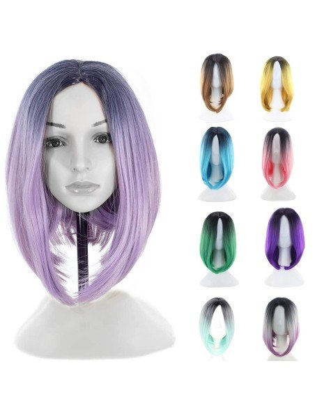 ⭐  Peluca Balayage Cosplay Degradee Kanekalon 30cm Uso Diario