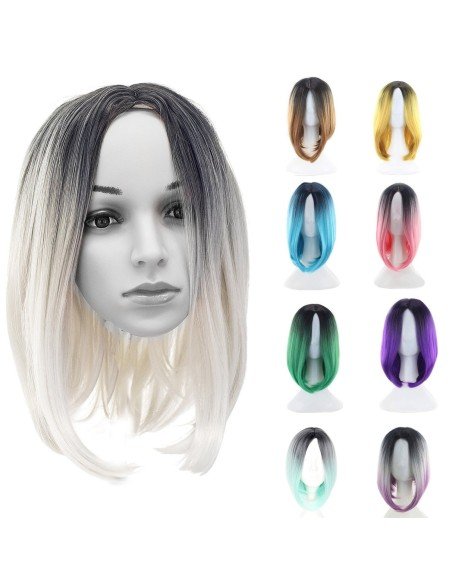 ⭐  Peluca Balayage Cosplay Degradee Kanekalon 30cm Uso Diario