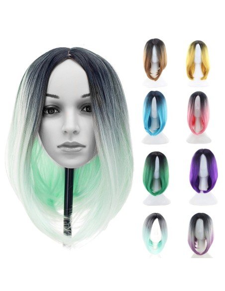 ⭐  Peluca Balayage Cosplay Degradee Kanekalon 30cm Uso Diario