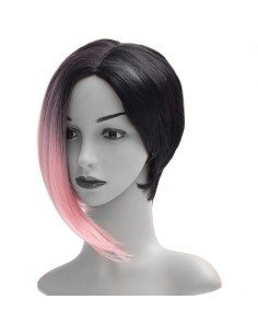 ⭐  Peluca Corta Kanekalon Corte Recto Apariencia Natural
