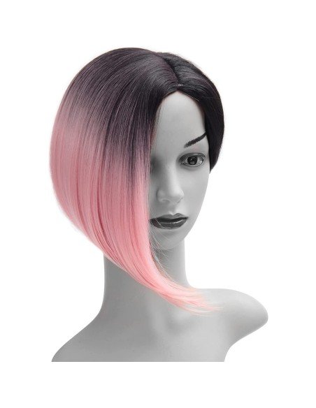 ⭐  Peluca Corta Kanekalon Corte Recto Apariencia Natural