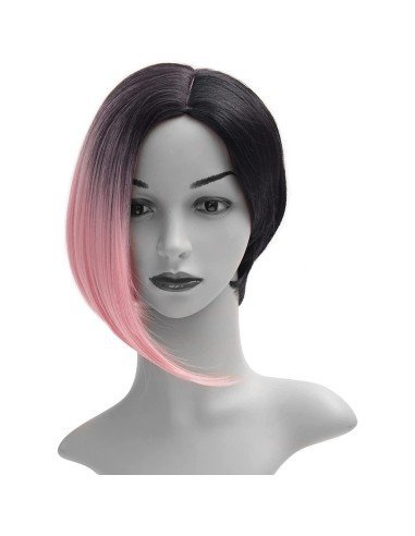 ⭐  Peluca Corta Kanekalon Corte Recto Apariencia Natural