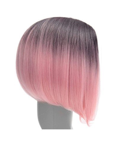 ⭐  Peluca Corta Kanekalon Corte Recto Apariencia Natural