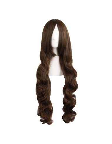 ⭐ Peluca Cosplay Ondulada 80cm Kanekalon Cafe