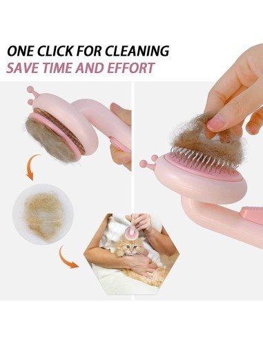 ⚡ Cepillo de cerdas metálicas para Mascotas gato conejo