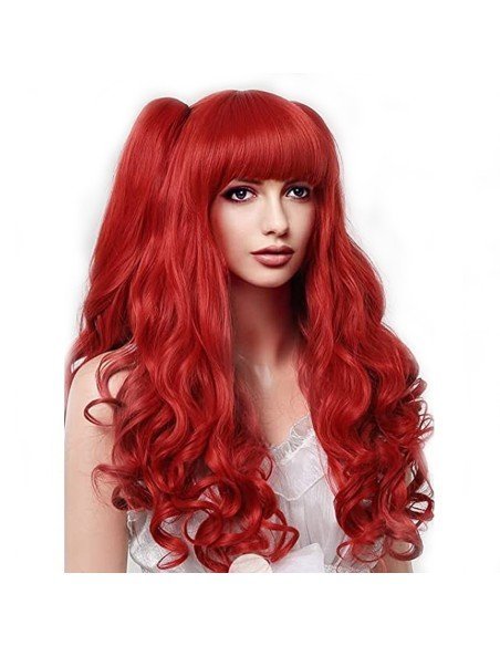 ⭐ Peluca Miku Cosplay Lolitas Anime Bicolor con colitas de 70cm