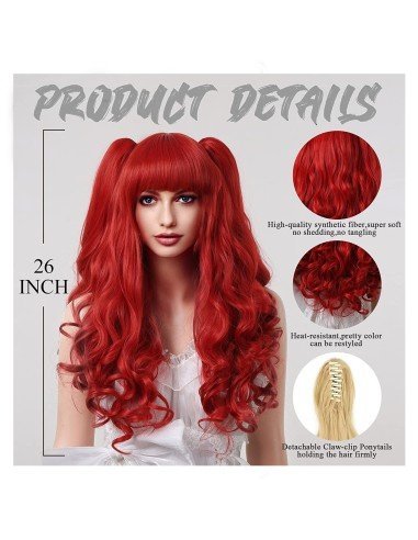 ⭐ Peluca Miku Cosplay Lolitas Anime Bicolor con colitas de 70cm