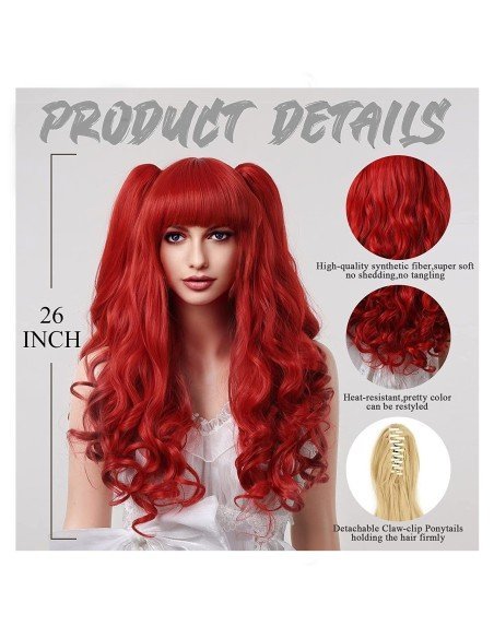 ⭐ Peluca Miku Cosplay Lolitas Anime Bicolor con colitas de 70cm