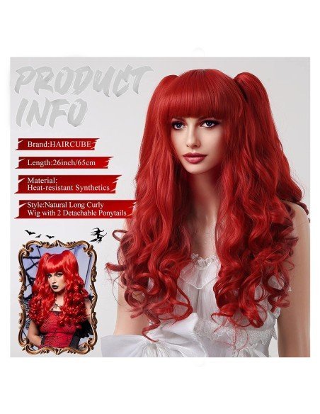 ⭐ Peluca Miku Cosplay Lolitas Anime Bicolor con colitas de 70cm