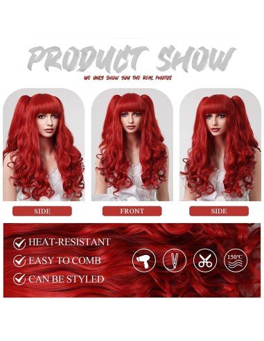 ⭐ Peluca Miku Cosplay Lolitas Anime Bicolor con colitas de 70cm