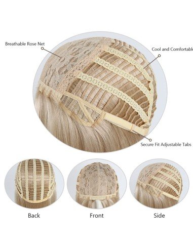 ⭐  Peluca Corta Kanekalon Corte Recto Apariencia Natural