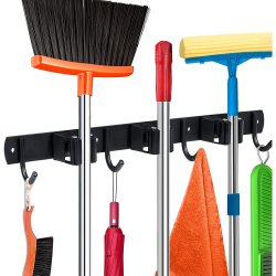 ⭐ Soporte Organizador Escobas Acero Inoxidable Multiusos