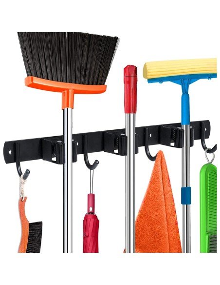 ⭐ Soporte Organizador Escobas Acero Inoxidable Multiusos ⭐ Soporte Organizador Escobas Acero Inoxidable Multiusos