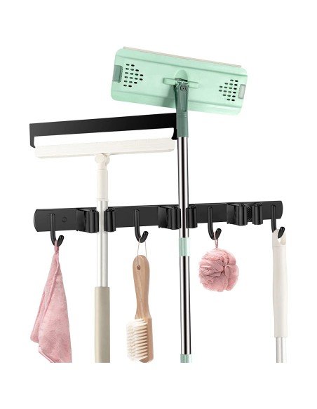 ⭐ Soporte Organizador Escobas Acero Inoxidable Multiusos ⭐ Soporte Organizador Escobas Acero Inoxidable Multiusos