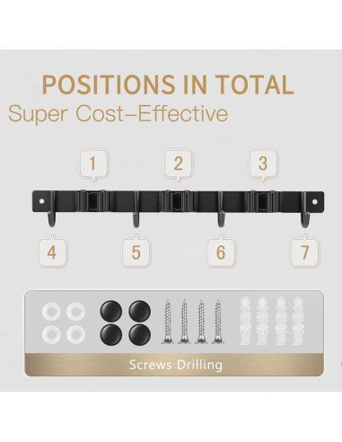 ⭐ Soporte Organizador Escobas Acero Inoxidable Multiusos