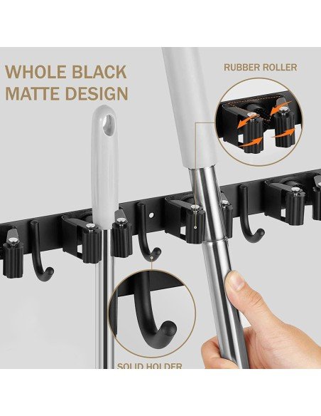 ⭐ Soporte Organizador Escobas Acero Inoxidable Multiusos ⭐ Soporte Organizador Escobas Acero Inoxidable Multiusos