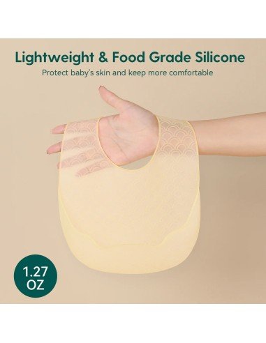 ✨ Kit x3 Baberos de Silicona Baby Bib divertidos estampados pra tu bebé