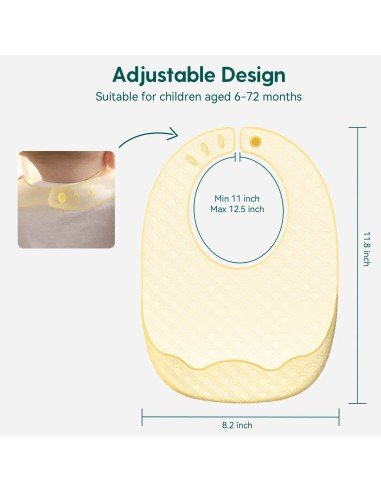 ✨ Kit x3 Baberos de Silicona Baby Bib divertidos estampados pra tu bebé