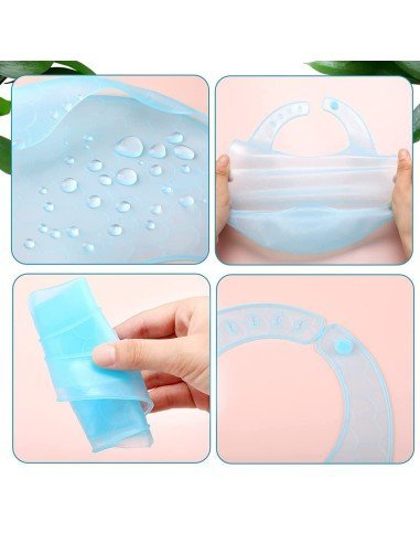 ✨ Kit x3 Baberos de Silicona Baby Bib divertidos estampados pra tu bebé