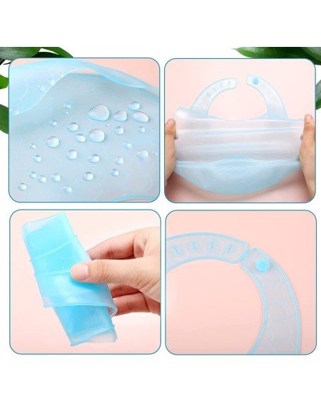 ✨ Kit x3 Baberos de Silicona Baby Bib divertidos estampados pra tu bebé