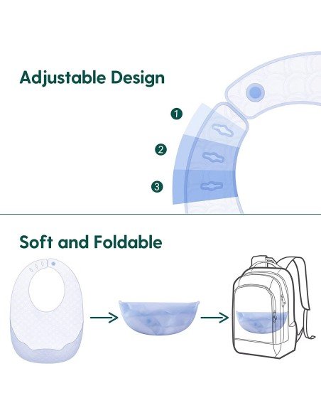 ✨ Kit x3 Baberos de Silicona Baby Bib divertidos estampados pra tu bebé