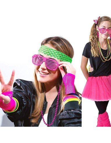 ⭐ Gummy bands Kit de 12 Pulseras Neón brillan luz UV ideal fiesta glow