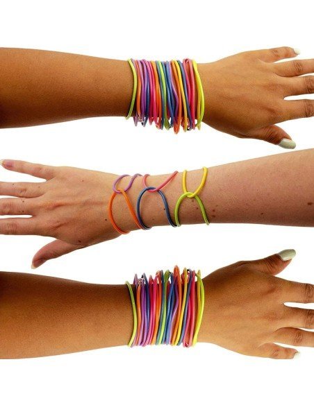 ⭐ Gummy bands Kit de 12 Pulseras Neón brillan luz UV ideal fiesta glow ⭐ Gummy bands Kit de 12 Pulseras Neón brillan luz UV ideal fiesta glow