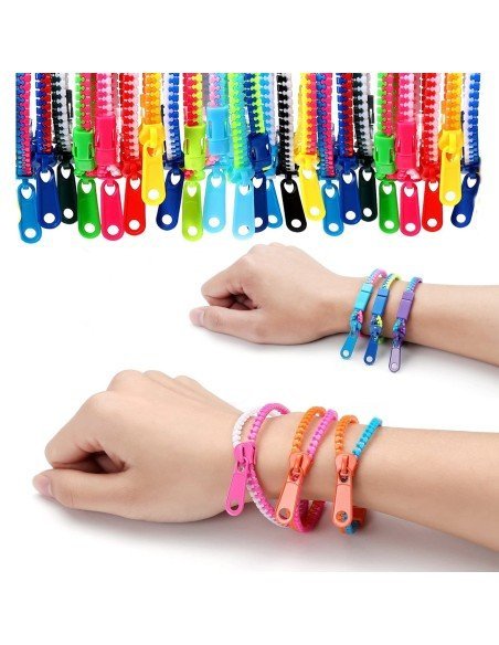 ⭐ Setx6 Pulseras de Amistad con Cremallera Zipper Bands