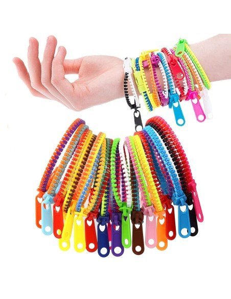 ⭐ Setx6 Pulseras de Amistad con Cremallera Zipper Bands
