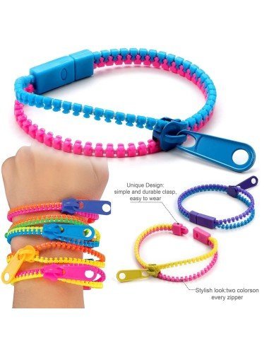 ⭐ Setx6 Pulseras de Amistad con Cremallera Zipper Bands