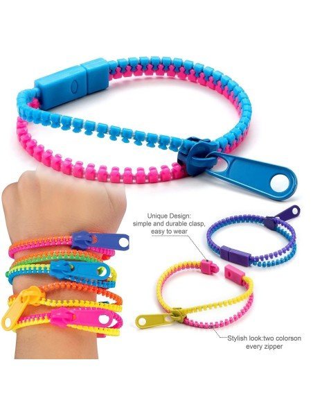 ⭐ Setx6 Pulseras de Amistad con Cremallera Zipper Bands