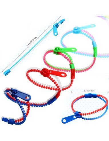 ⭐ Setx6 Pulseras de Amistad con Cremallera Zipper Bands
