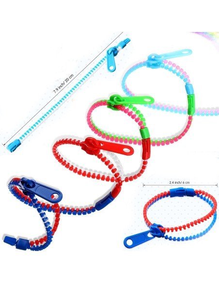 ⭐ Setx6 Pulseras de Amistad con Cremallera Zipper Bands