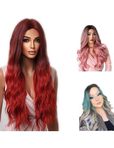 ⭐ Peluca Balayage Cosplay kanekalon degradee Ceniza