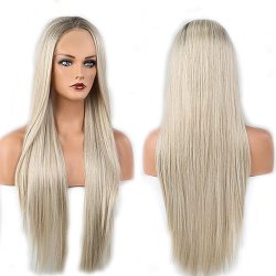 ⭐ Peluca Balayage Cosplay kanekalon degradee Ceniza