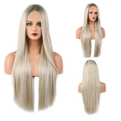 ⭐ Peluca Balayage Cosplay kanekalon degradee Ceniza