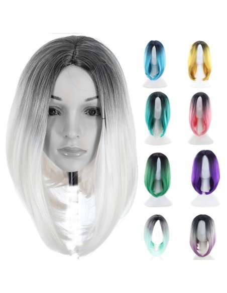 ⭐  Peluca Balayage Cosplay Degradee Kanekalon 30cm Uso Diario ⭐  Peluca Balayage Cosplay Degradee Kanekalon 30cm Uso Diario