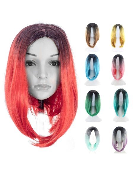 ⭐  Peluca Balayage Cosplay Degradee Kanekalon 30cm Uso Diario