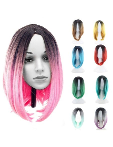 ⭐  Peluca Balayage Cosplay Degradee Kanekalon 30cm Uso Diario