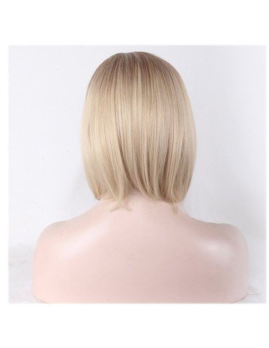 ⭐  Peluca Corta Kanekalon Corte Recto Apariencia Natural