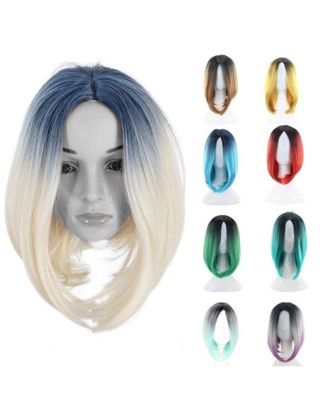 ⭐  Peluca Balayage Cosplay Degradee Kanekalon 30cm Uso Diario