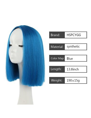 ⭐  Peluca Corta Kanekalon Corte Recto Apariencia Natural