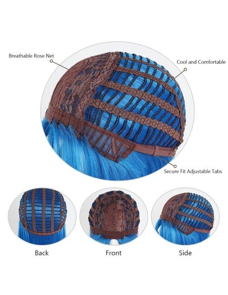 ⭐  Peluca Corta Kanekalon Corte Recto Apariencia Natural