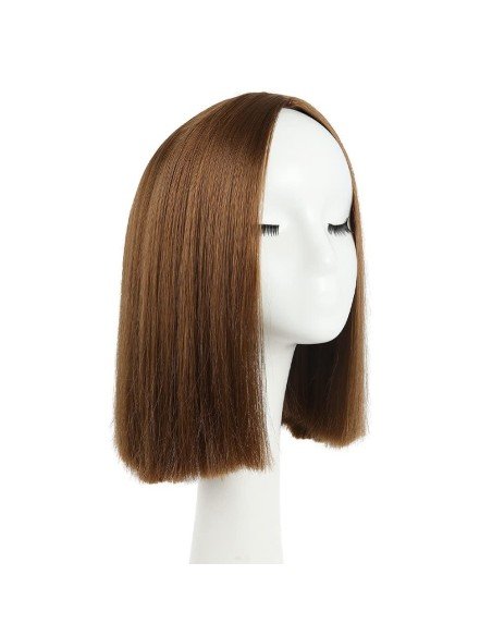 ⭐  Peluca Corta Kanekalon Corte Recto Apariencia Natural