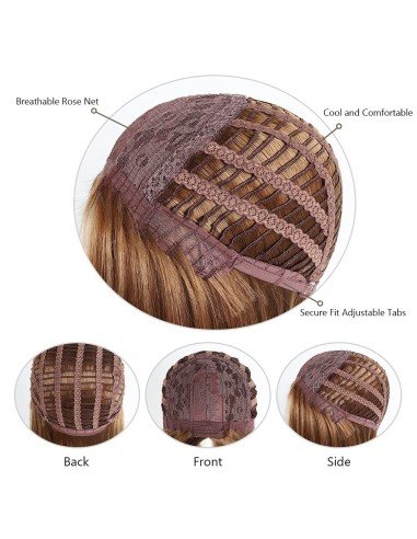 ⭐  Peluca Corta Kanekalon Corte Recto Apariencia Natural