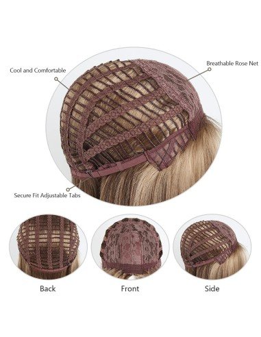 ⭐  Peluca Corta Kanekalon Corte Recto Apariencia Natural