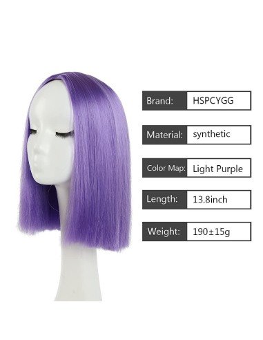 ⭐  Peluca Corta Kanekalon Corte Recto Apariencia Natural