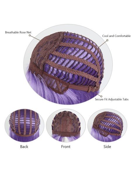 ⭐  Peluca Corta Kanekalon Corte Recto Apariencia Natural